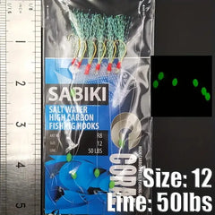 Fishing String Hook Bait Equipment - Durable High Carbon Hook and Vibrant Luminous Beads, Seductive Salty Fishing Set Herring, Snapper, Marluowei, Flat Head, Herring, and Thrilling Shark Adventure