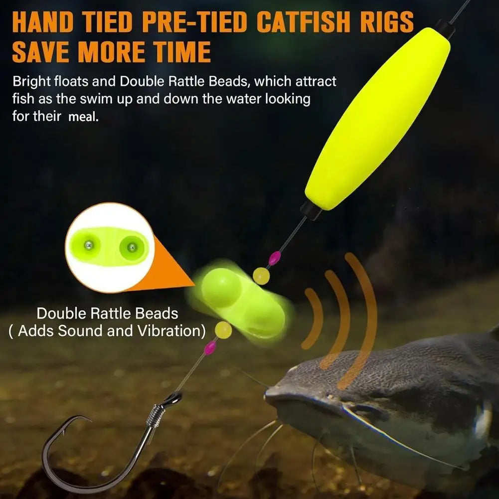 3pcs Catfish Rigs Catfish Float With Hook for Catfish Crappie Trout Fishing Tackle Accessories Equipment