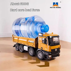 536 New 12-Channel 1:14 Alloy Remote Control Full-Scale 8-Wheel Heavy-Duty Engineering Dump Truck Remote Control Toy With Lights