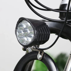 E-Bike Horn Light 2in1 9LED 18W Headlight with Horn and Light Switch for 36V 48V 60V Electric Scooter Bicycle Safety Flashlight