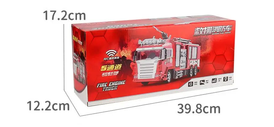Large Size Fall Resistant Electric Remote Control Fire Truck Toy Set Children Simulation Sprinkler Engineering Car Boy Toy Gift