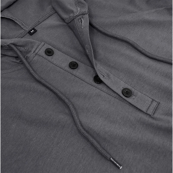 Men's Short-sleeved T-shirts for Sports and Fitness American-style Henley Shirt Hooded Top