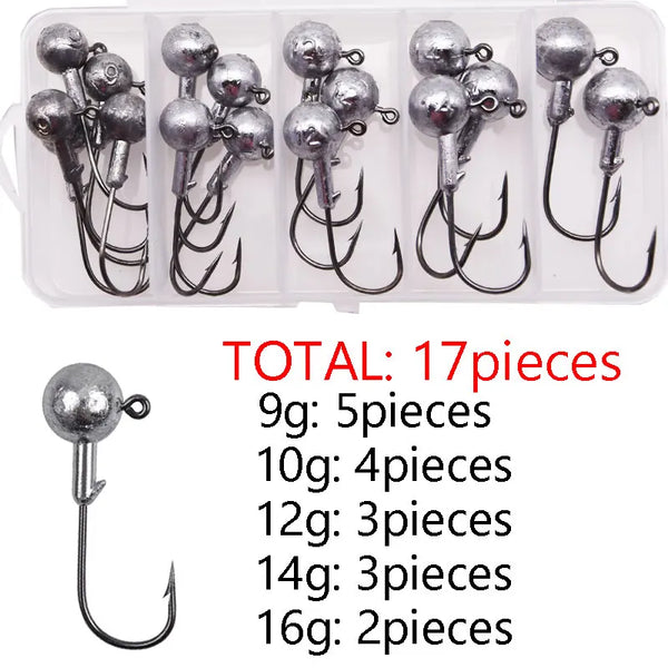 MrLurion all kinds of fishing hooks , wholesale jig head hook for fishing lure soft baits , trout bass pike perch fishing hooks