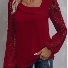 Fashion White Lace Blouse Women 2023 Casual New Arrivals Shirts And Blouses Elegant Female Loose Long Sleeve Tops