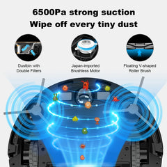 Liectroux / LILIN X6 Robot Vacuum Cleaner,Laser System,Wet Dry Mopping,6500Pa, Multi-Floor Map,Zone Cleaning,APP Restricted Area