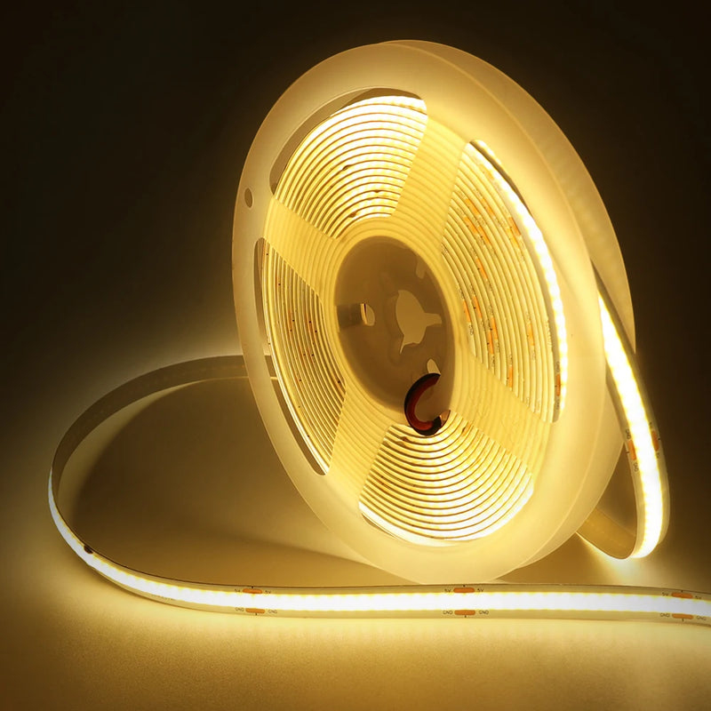 LED Light Strip USB With 3Keys Switch Dimmable DC5V COB 320Leds/m Blue/White/Red/Green Flex Adhesive Tape Night Lighting  3/5M