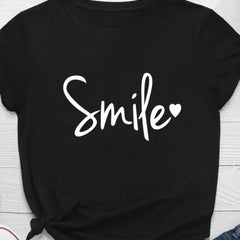 Women Tshirt Ladies Shirt Clothes Camisetas Mujer Smile Heart Print Women T Shirt Short Sleeve Summer Casual Streetwear Top Tees