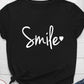 Women Tshirt Ladies Shirt Clothes Camisetas Mujer Smile Heart Print Women T Shirt Short Sleeve Summer Casual Streetwear Top Tees