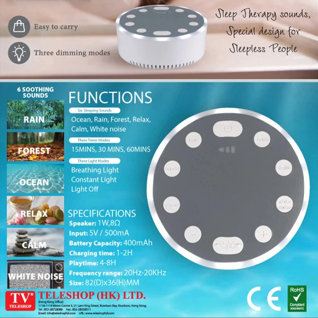 Intelligent Speaker White Noise Sleep Music Sound Adjustment Mood Sleeping Aid With Ambient ABS White Noise Machine