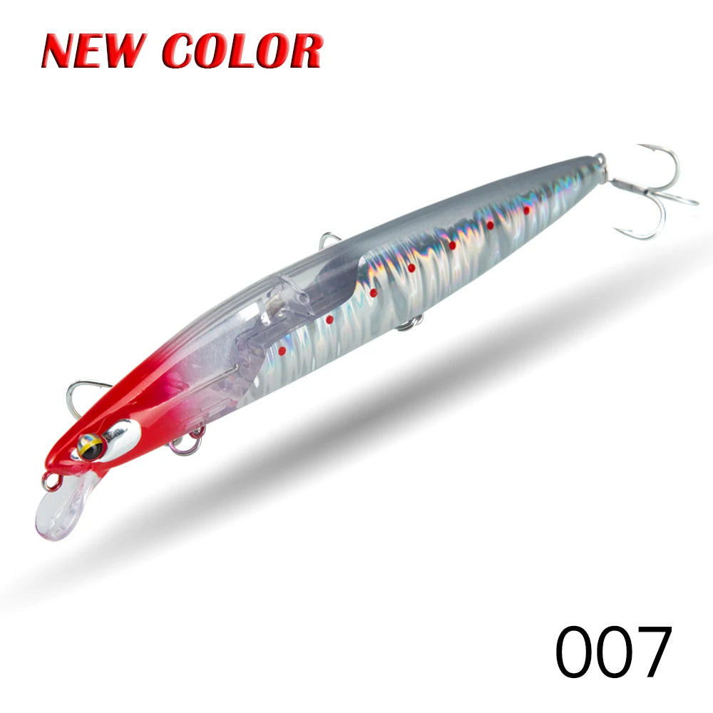 D1 Floating Minnow Fishing Lure 120mm20g/145mm27g Flash Flake Wobbler Baits Weight Slider System For Pike Bass Tackle