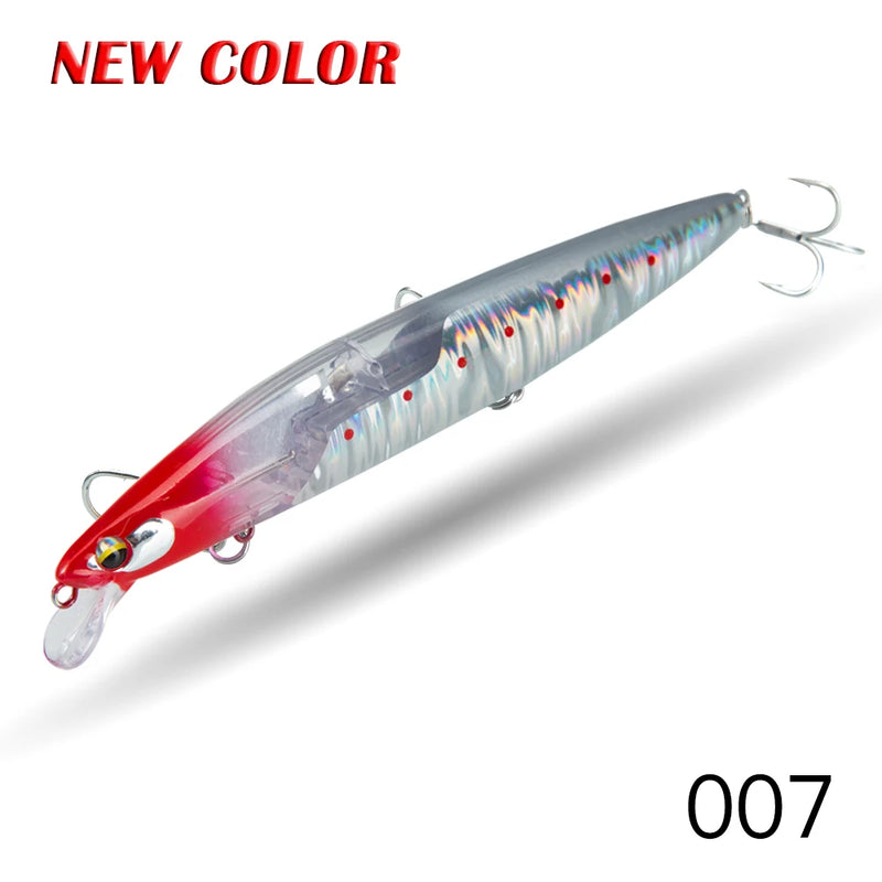 D1 Floating Minnow Fishing Lure 120mm20g/145mm27g Flash Flake Wobbler Baits Weight Slider System For Pike Bass Tackle