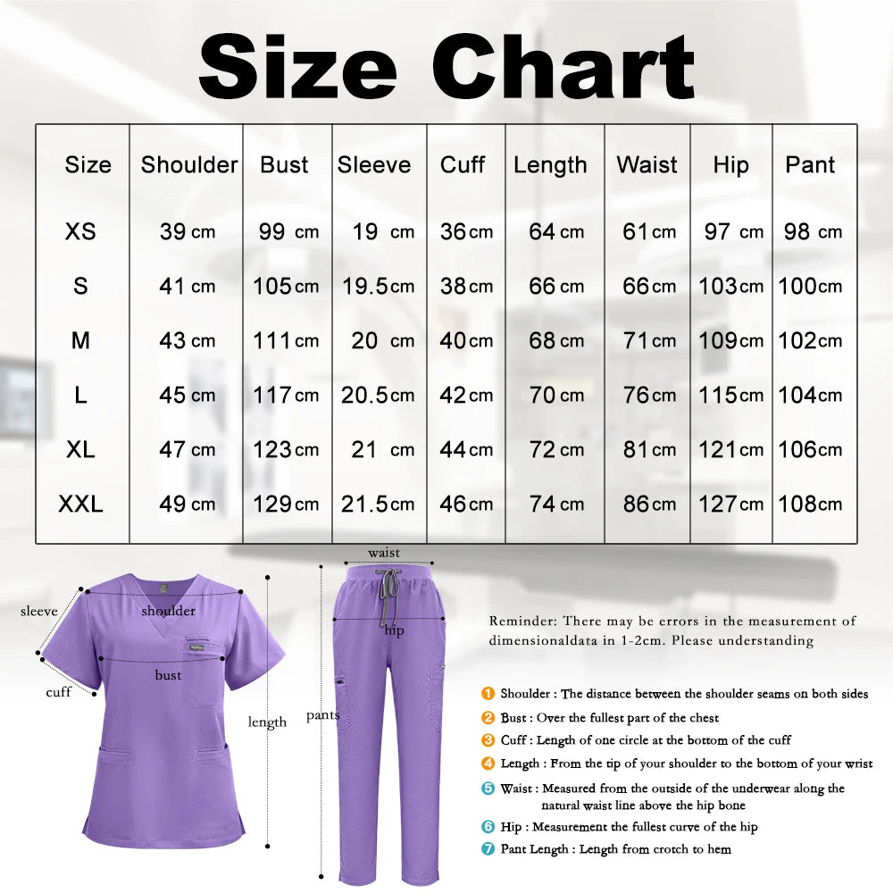 Niaahinn Scrubs Uniforms Sets Nursing High-quality Medical Uniform Wholesale Nurse Hospital Workwear Short Sleeved Top Pants Set