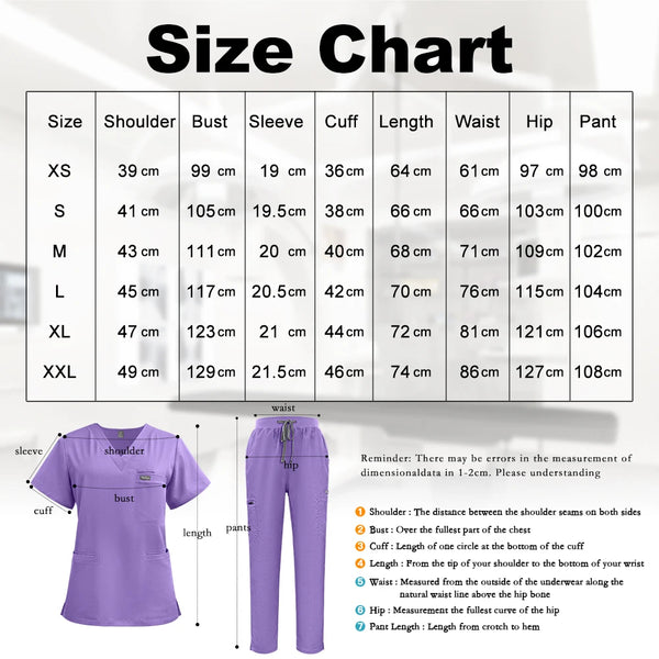 Niaahinn Scrubs Uniforms Sets Nursing High-quality Medical Uniform Wholesale Nurse Hospital Workwear Short Sleeved Top Pants Set