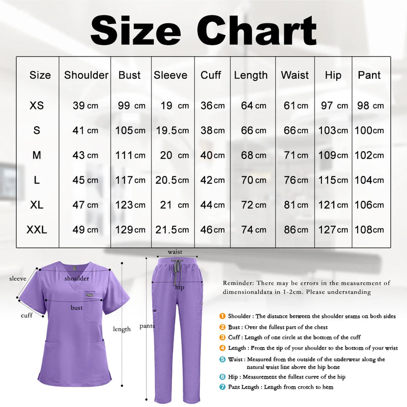 Niaahinn Scrubs Uniforms Sets Nursing High-quality Medical Uniform Wholesale Nurse Hospital Workwear Short Sleeved Top Pants Set