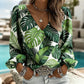 Women's V Neck Puff Sleeve Blouse Chic Blue Hydrangea Floral Print Lightweight Flowy Casual Top Breathable Vacation Office Shirt