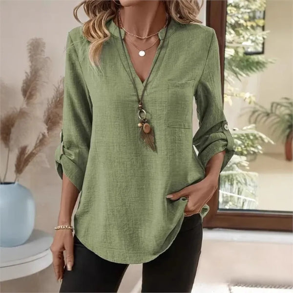 Casual Loose Blouses For Women Fashion 2025 Autumn Vintage Women's Oversized Shirts And Blouses Elegant Youth Female Solid Tops