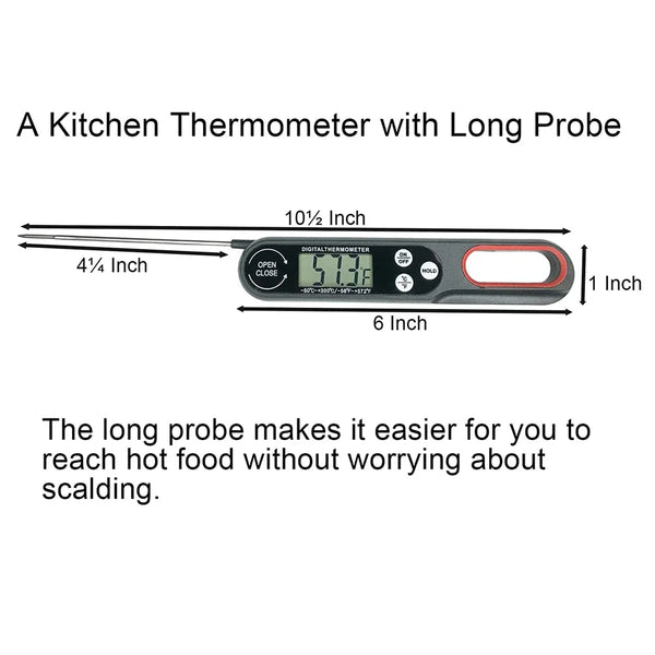 Digital Meat Thermometer Cooking Food Kitchen BBQ Probe Water Milk Oil Liquid Oven Baking Digital Temperature Meter
