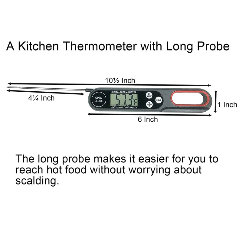 Digital Meat Thermometer Cooking Food Kitchen BBQ Probe Water Milk Oil Liquid Oven Baking Digital Temperature Meter