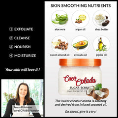 Shea Sugar Body Scrub Coconut Watermelon Rose Alpha Arbutin Hydrating And Exfoliating Scrub for Nourishing Includes Loofah Tool