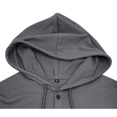 Men's Short-sleeved T-shirts for Sports and Fitness American-style Henley Shirt Hooded Top