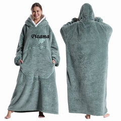 Sweatshirt Women Plus Size Clothes Blue Extra Long Winter Warm Tv Blankets Wearable Sherpa Oversized Hoodies Winter Clothes