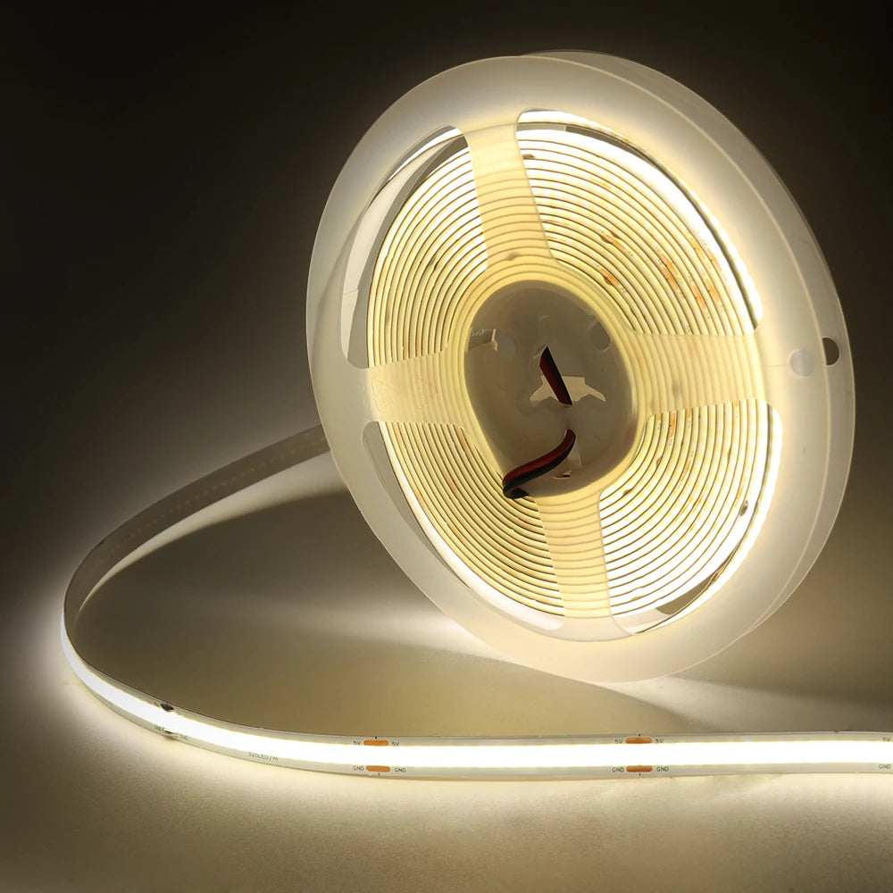 LED Light Strip USB With 3Keys Switch Dimmable DC5V COB 320Leds/m Blue/White/Red/Green Flex Adhesive Tape Night Lighting  3/5M