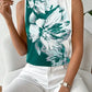New In Elegant Blouses For Women 2025 Fashion Sleeveless Shirts Casual Flower Print Turtleneck Blouse Tops Camisas
