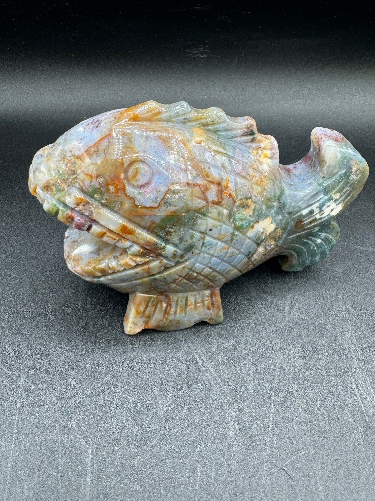 Ocean Jasper Fish Carving - 458g