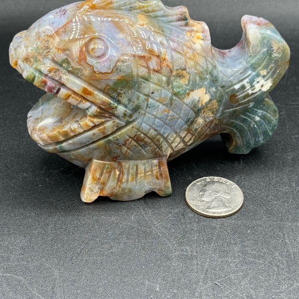 Ocean Jasper Fish Carving - 458g