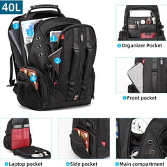 Large Laptop Backpack – 40L TSA-Approved Oxford Travel Pack