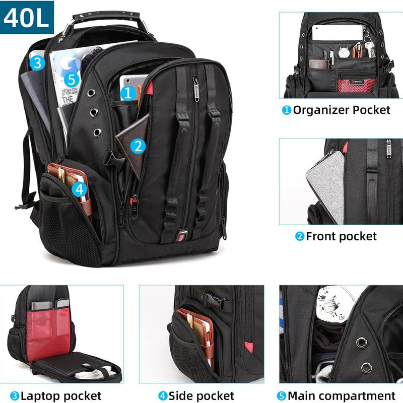 Large Laptop Backpack – 40L TSA-Approved Oxford Travel Pack