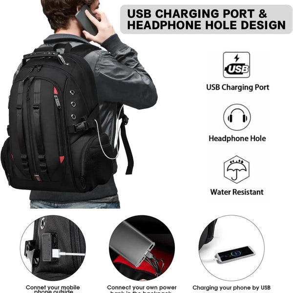 Large Laptop Backpack – 40L TSA-Approved Oxford Travel Pack