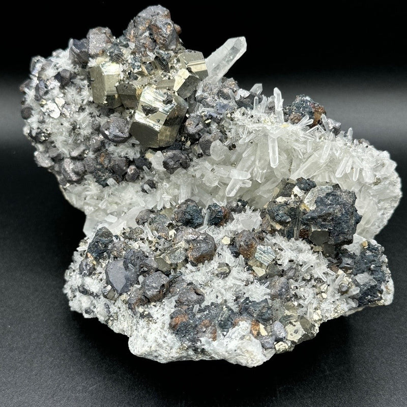 Pyrite and Quartz Cluster - 2404g