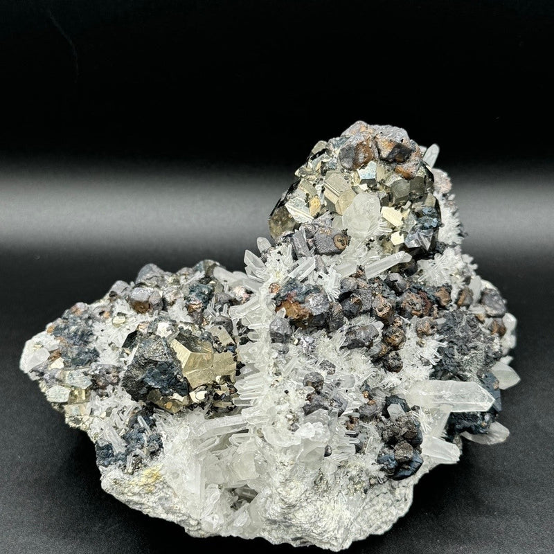 Pyrite and Quartz Cluster - 2404g