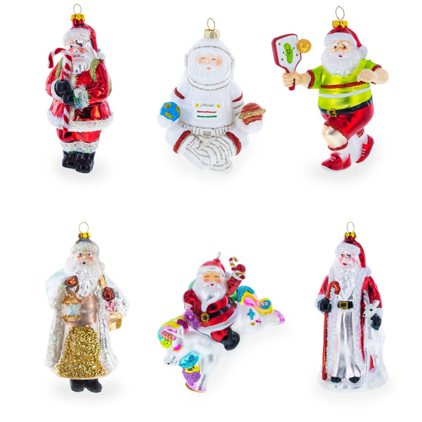 Fish in the Santa Hat Glass Christmas Ornament