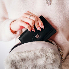 RFID Blocking Women's Leather Trifold Wallet